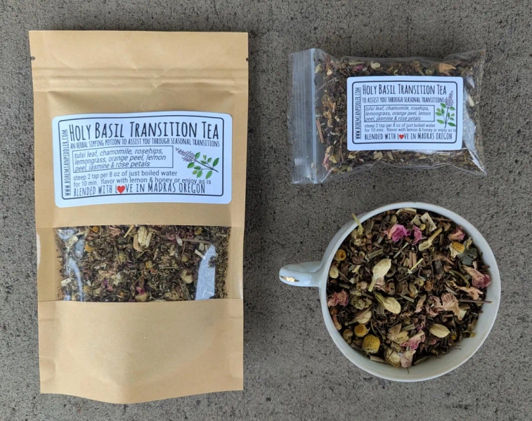 Holy Basil Herbal Tea | Seasonal Shifts | Naturally CAFFEINE FREE - Etsy