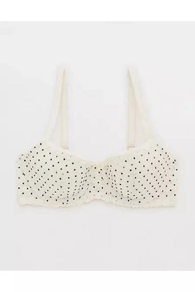 Aerie Show Off Vintage Lace Lightly Lined Balconette Bra Women's Soft Muslin 36D
