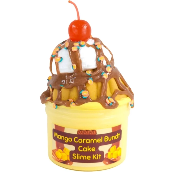 Caramel Mango Bundt Cake Slime Kit - Butter Slime Clay Kit - Scented Slime - Imagination Harvest Slime Shop - Stretchy Slime