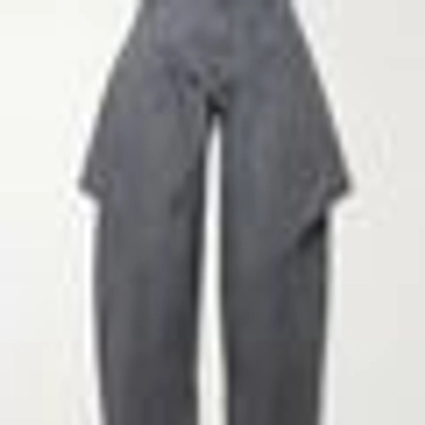 Jw Anderson Paneled High-rise Barrel-leg Jeans - Gray