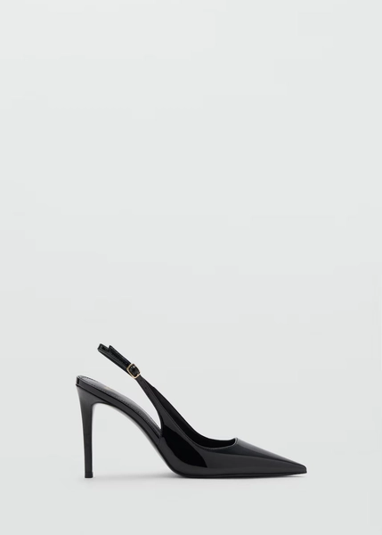 Chaussures à talon en cuir vernis - Femme | MANGO France métropolitaine