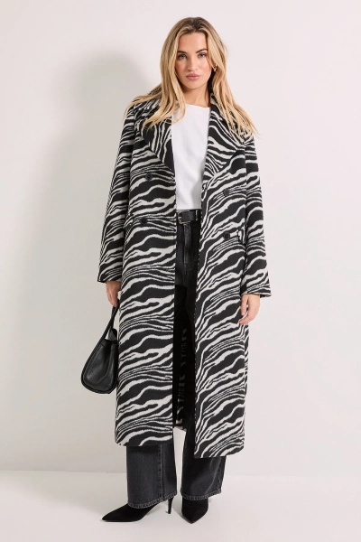 Zebra Double Breasted Coat