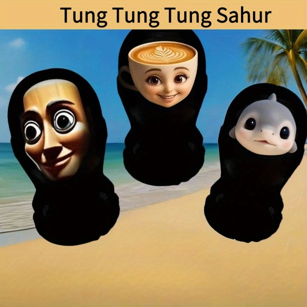 Tung Tung Tung Sahur Funny Creepy Big Eyes Mask - Stretchy Elastic Halloween Costume Mask with Wide Eyes & Open Mouth Design, Breathable Party Mask for Cosplay, Pranks, Costume Parties - Perfect Halloween & Christmas Gift for Adults & Teens, Halloween Mask, Prank Accessories, Playful Design, Comfortable Fit, Cosplay Prop, Funky Style, Durable Material, Prank Lovers