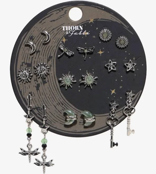 Thorn & Fable Dragonfly Celestial Earring Set