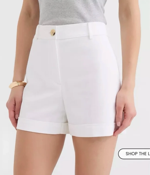 Cuffed Shorts in Doubleweave