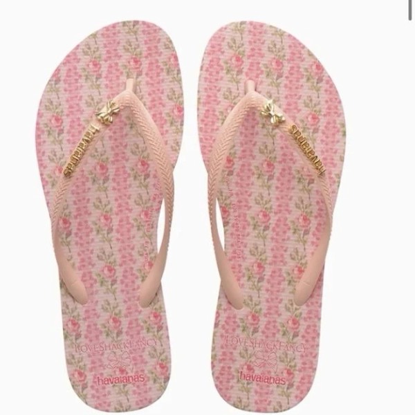 New LoveShackFancy X Havaianas Women's Strawberry Macaroon Slim Flip Flops - Size 9/10
