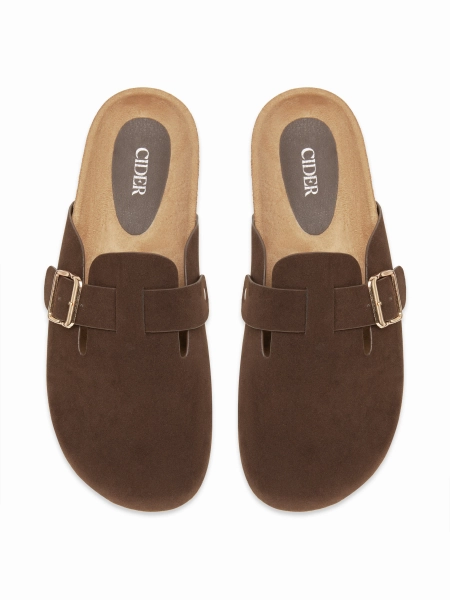 FAUX SUEDE BUCKLE FLATS