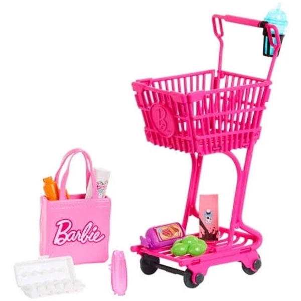 Barbie World Grocery Shopping Toy Set with 11 Doll Accessories [Walmart Exclusive], Women's, Size: One size