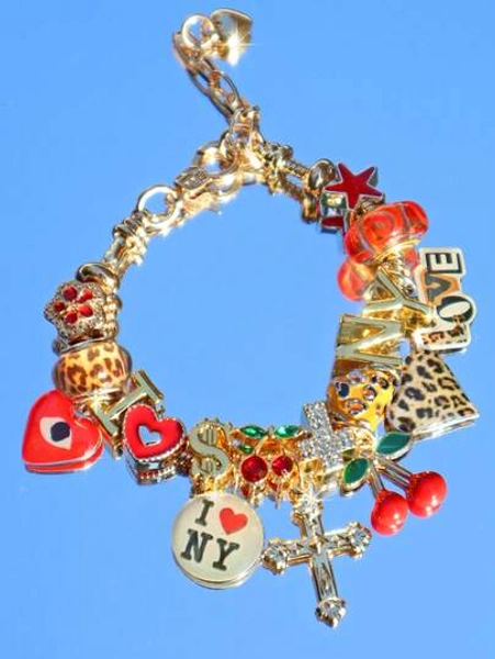 1pc Welcome To New York Bracelet, Friendship Bracelet, Leopard Print Star Music Festival Bracelet, Statue Of Liberty Bracelet, Heart Party Bracelet