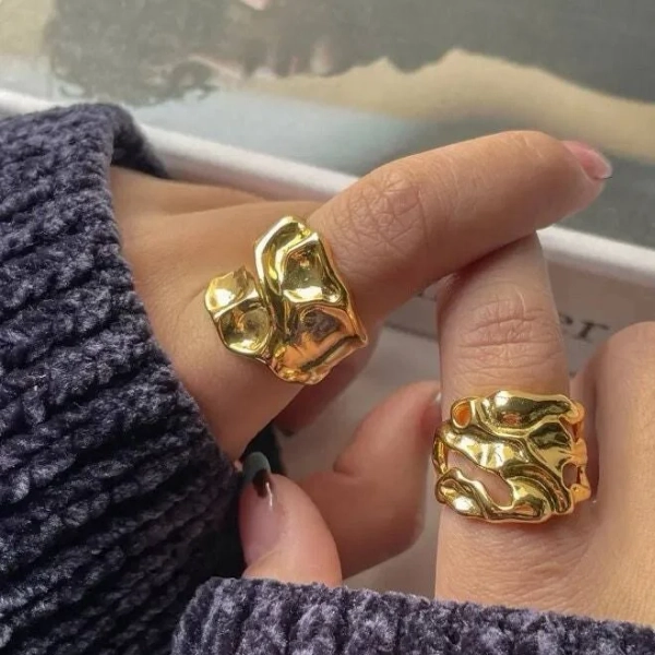 24K Gold Plated Chunky Statement Ring