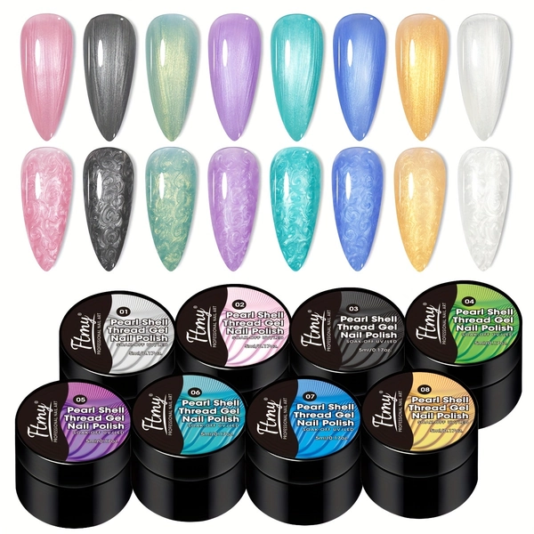 Mermaid Shimmer Gel Nail Polish - 0.17oz Pearlescent Glitter, Soak Off /LED Curing, Formaldehyde-Free for DIY Summer Nail Art at Home, Perfect for Long-Lasting Nails, Mermaid Party Decorations
