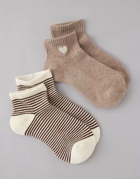 AE Graphic Shortie Crew Socks 2-Pack