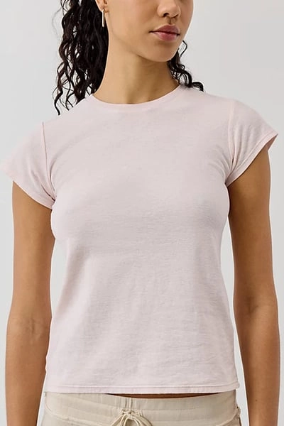 BDG Short Sleeve Spill The Tee in Mauve, Women's at Urban Outfitters