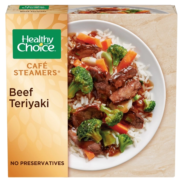 Healthy Choice Café Steamers Beef Teriyaki, Frozen Meal, 9.5 oz. Bowl