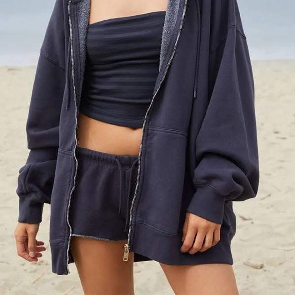 John Galt Women's Christy Full Zip Oversized Hoodie