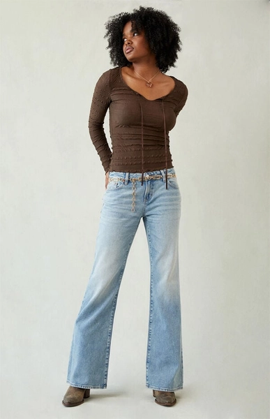 Jade Low Rise Bootcut Jeans Light Blue Wash