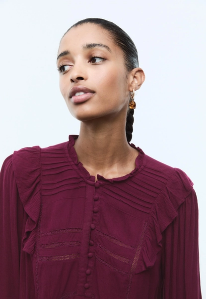 Blouse à volants et boutons - Mode femme | Stradivarius France