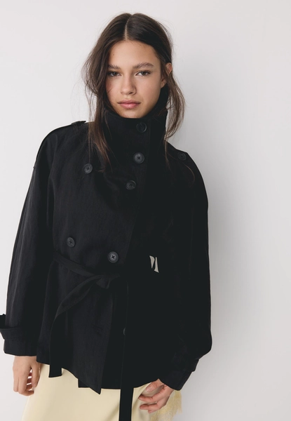 Trench col montant