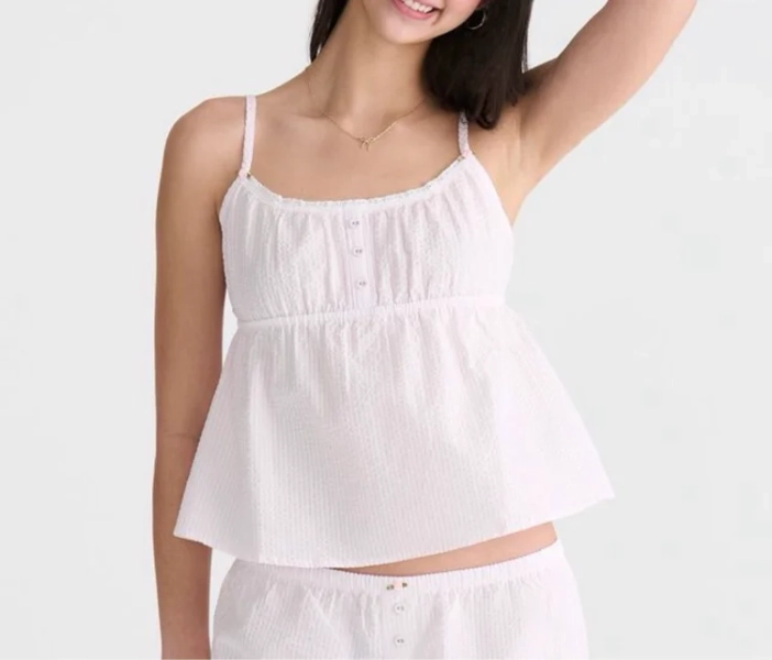 Seersucker Stripe Babydoll Sleep Cami