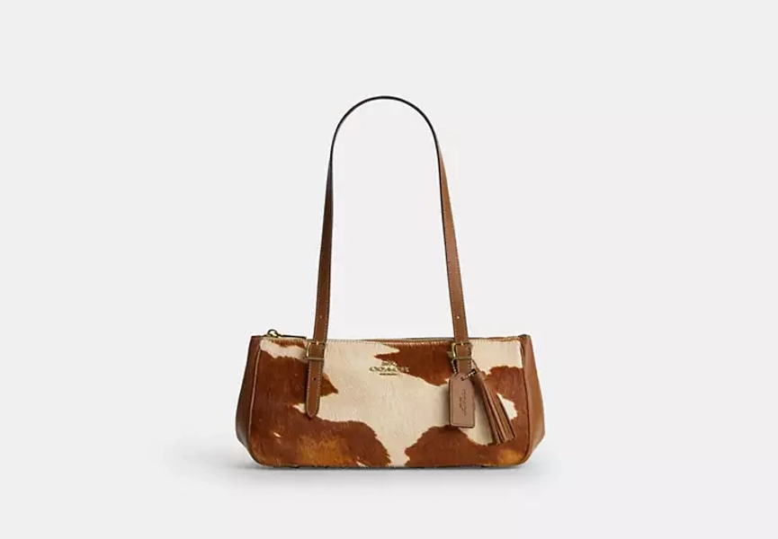 Asher Shoulder Bag In Haircalf With Cow Print