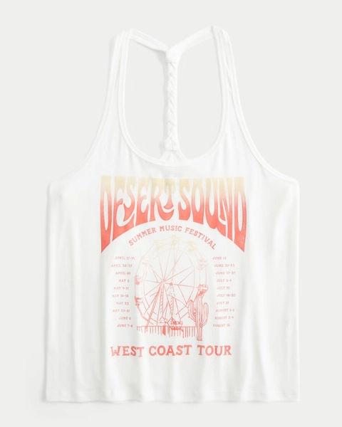 Desert Sound Graphic Braided Racerback Tank