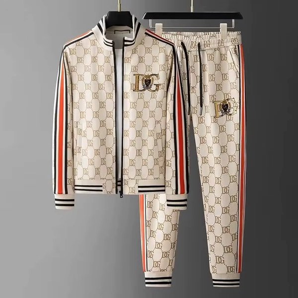 Trendy zipper stand-up collar long-sleeved suit sweater men's casual sports trousers handsome  new two-piece full set - AliExpress 200000343