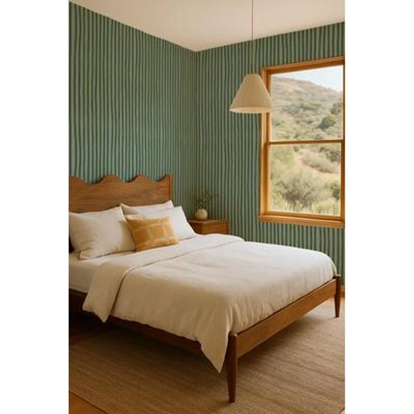 Dolce Stripe Wallpaper, blue and green