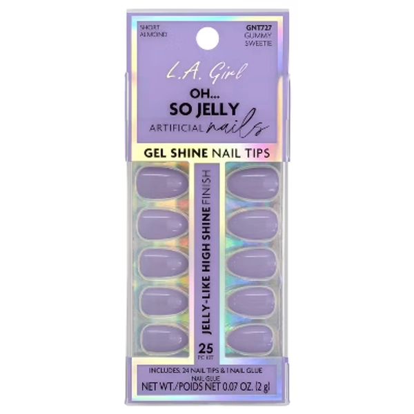 L.A. Girl Oh So Jelly Fake Nail Tips - Gummy Sweetie - 25ct