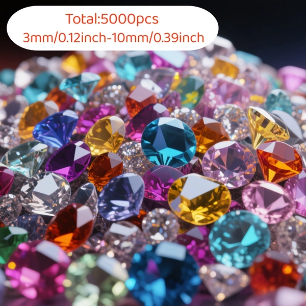 5000 Acrylic Faux Diamonds, Suitable for Vase Filling, Centerpieces for Dining Tables, Cosmetics Storage, Projects, Acrylic Diamond Crystals, Acrylic Gems, Weddings, Table Scatter, Christmas Party Decorations, Gifts for Brides, Home Decor