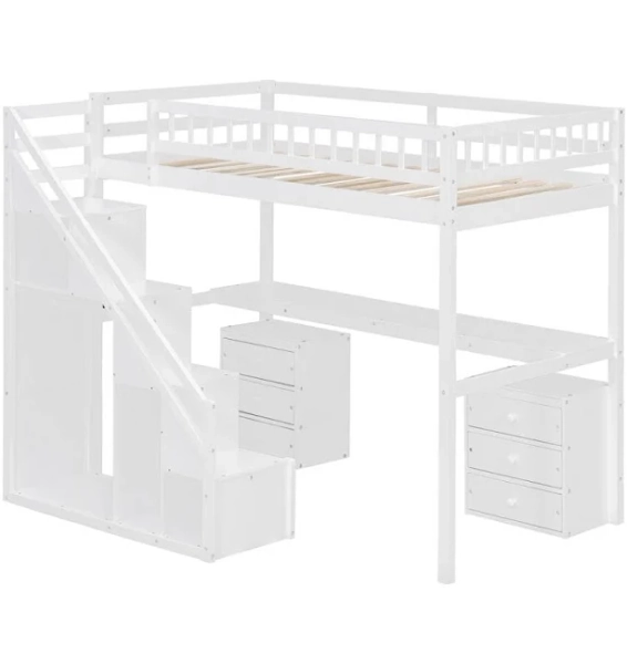 Harriet Bee Loft Bed with Desk