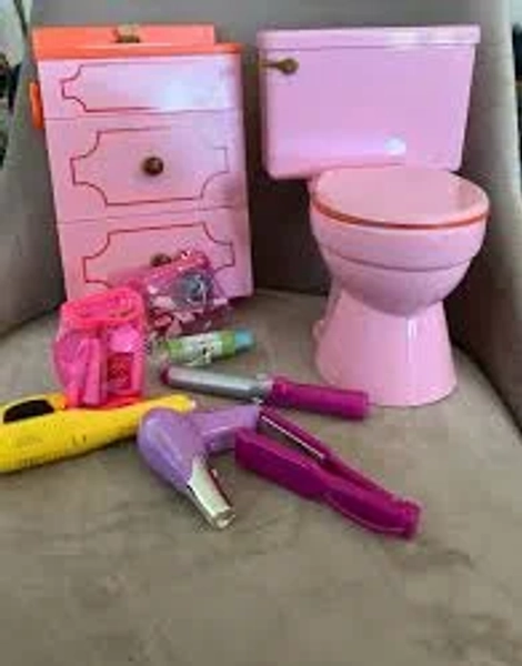 AMERICAN GIRL Doll Julie’s GROOVY Toilet & Sink VANITY w/ Accessories