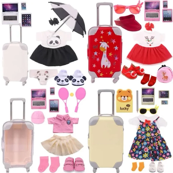 Doll Clothes Shoes Accessories Suitcase Set