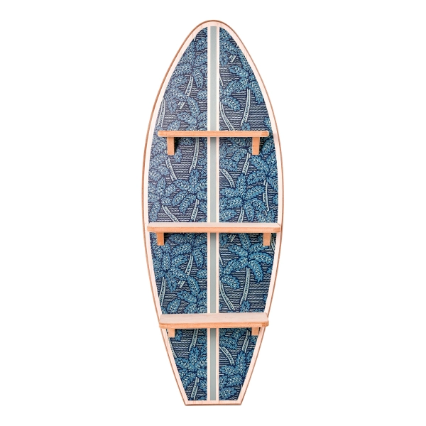 Reyn Spooner Kona Coast by Reyn Spooner Electric Palms - Navy Surfboard Printed Wall Shelf - 13" x 35" | Wayfair