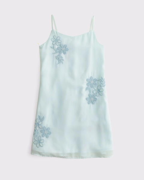 floral embroidered mini dress