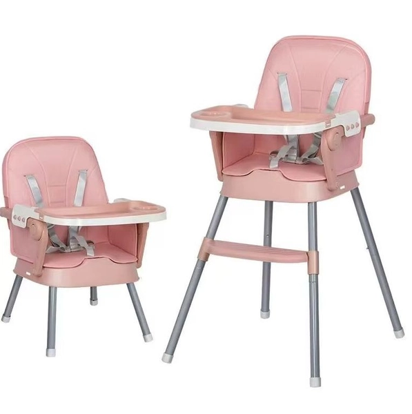 Silla Comedor Bebe Alta Plegable Portatil 3 En 1 Alturas Rosa