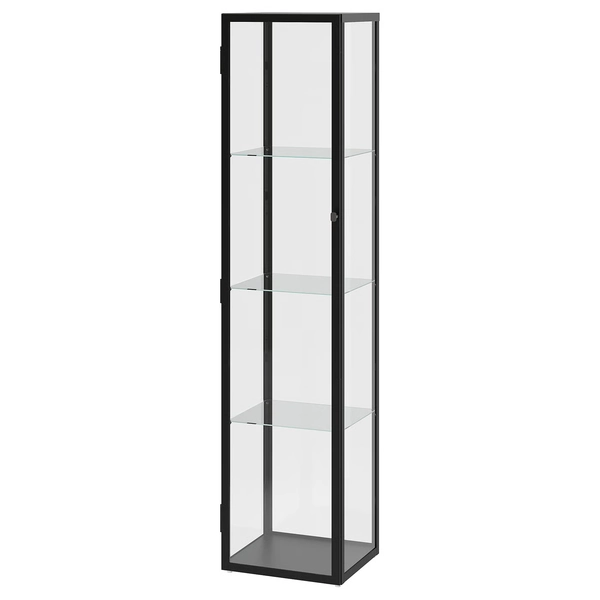 BLÅLIDEN Glass-door cabinet - black 13 3/4x12 5/8x59 1/2 "