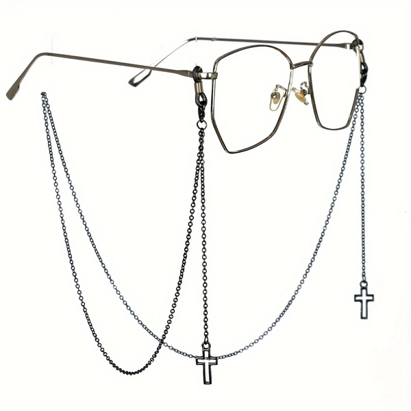 1pc of Gothic Glasses Chain for Glasses, Featuring a Black Cross Design, Suitable for Holding Eyeglasses, Available for Both Men And Women