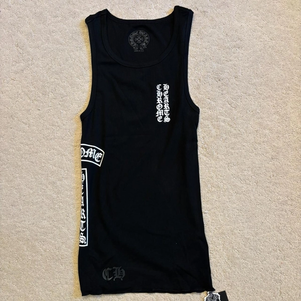 Chrome hearts tank top mini dress black with white...