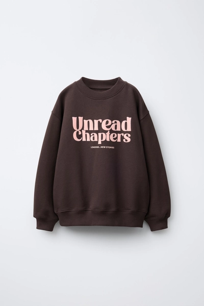 FLOCKED TEXT SWEATSHIRT