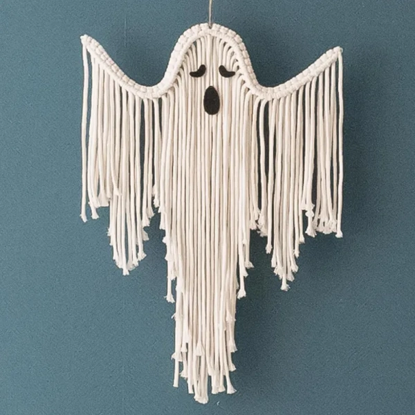 Macrame Halloween Ghost, Rope Ghost, Halloween Ghost, Ghost Decorations, Ghost Decor, Hanging Ghost, White Ghost, Halloween Decor V73