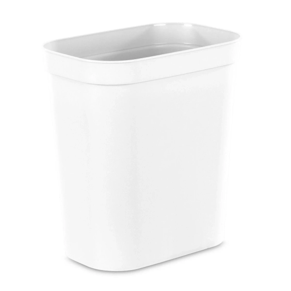 Sterilite 9.5 Liter Vanity Wastebasket, 9.5, White