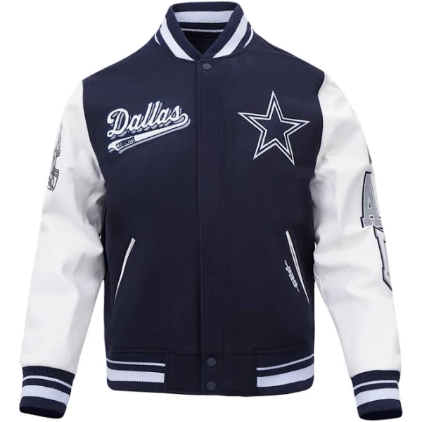 Pro Standard Men's Dallas Cowboys Script Tail Varsity Jacket