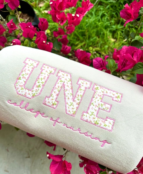 Custom College Applique Embroidered Sweatshirt, Custom College Crewneck, Personalizable University/College Sweatshirt, Embroidery College