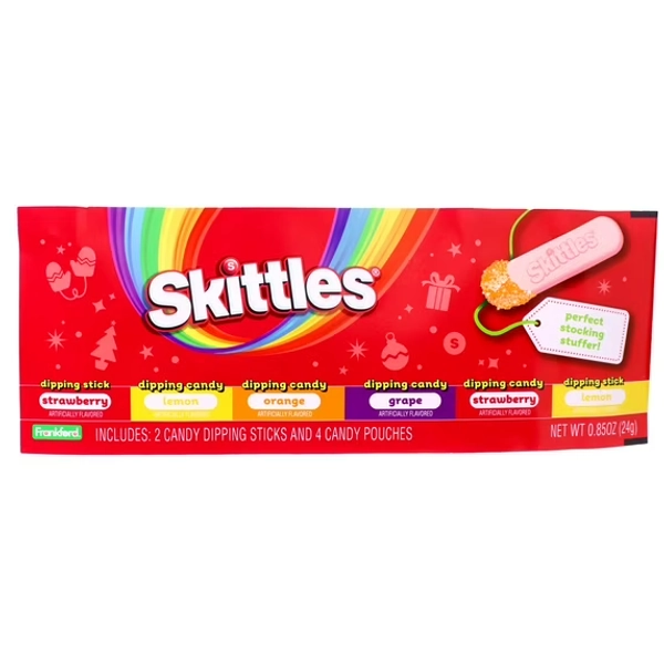 Frankford Skittles Dig n Dips Strip Candy Stocking Stuffer, 085oz