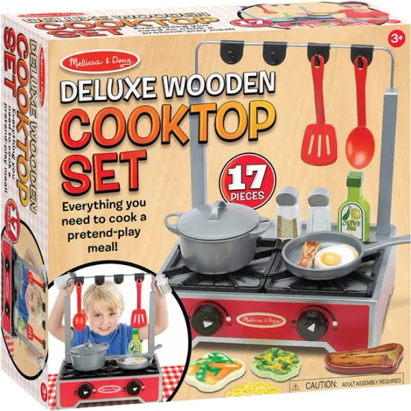 Melissa & Doug Deluxe Wooden Cooktop Set
