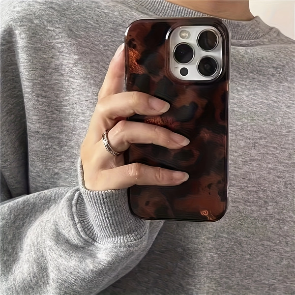 1pc Star Full Coverage Anti-Drop Protective Soft Case Suitable for Apple iPhone 16/XR/11/12/13/14/15 Plus Pro Max and Other Models, Durable Stain-Resistant & Smudge-Free Birthday Gift Perfect for Girlfriend, Boyfriend, Husband, Wife, Friend or Yourself - Novelty Trendy/Elegant Stylish Business Gift for Men & Women - HL Large Hole Swirl Design in Amber Texture 0298SY