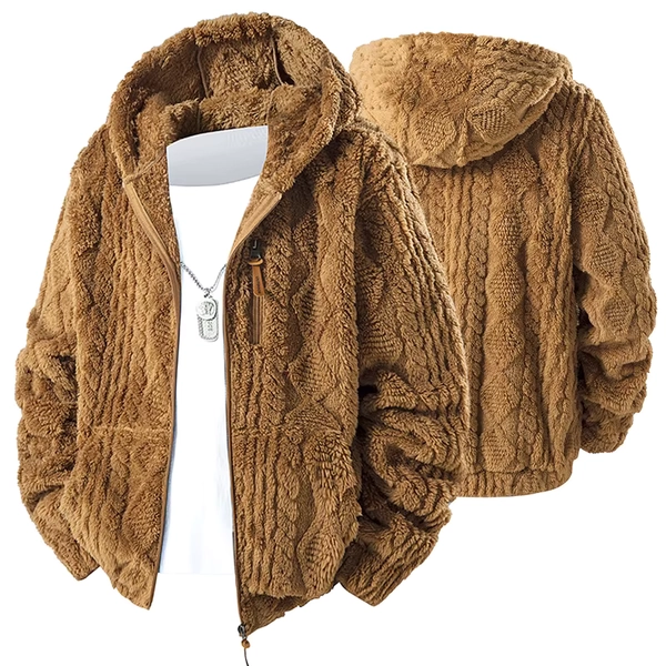 Cross border exclusive European size autumn and winter new hooded fleece zipper jacket men's plus fleece cotton jacket Korean ve - AliExpress 200000343