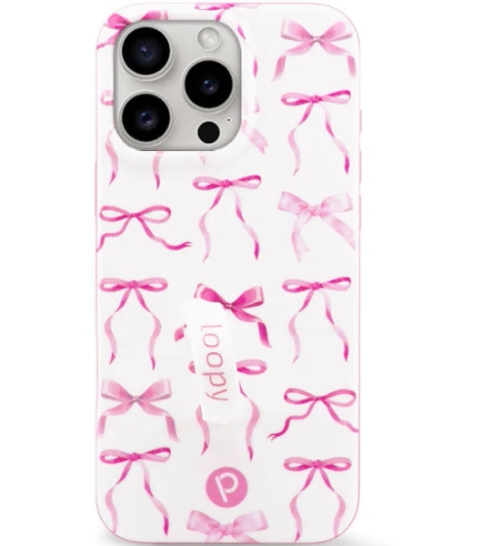 Loopy Cases Pink Bows Cases for Apple iPhone 16 Pro Max
