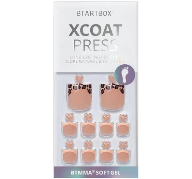 BTArtbox XCOATPRESS Press On Toenails Short Square