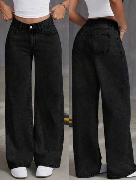Teen Girl Casual Front Button Pocket Straight Leg Jeans